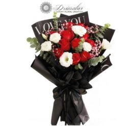 Ανθοπωλειο - Πολυτελές Μπουκέτο με Κόκκινα & Λευκά Λουλούδια